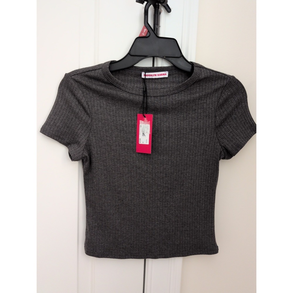Brooklyn Karma Mixology Simply Ribbed T-shirt Womens Size XS